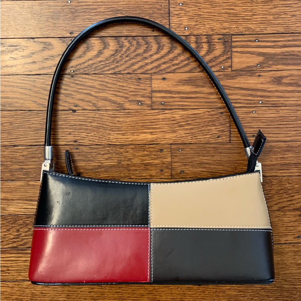 Stylish Black, Red, and Cream Women's Bag